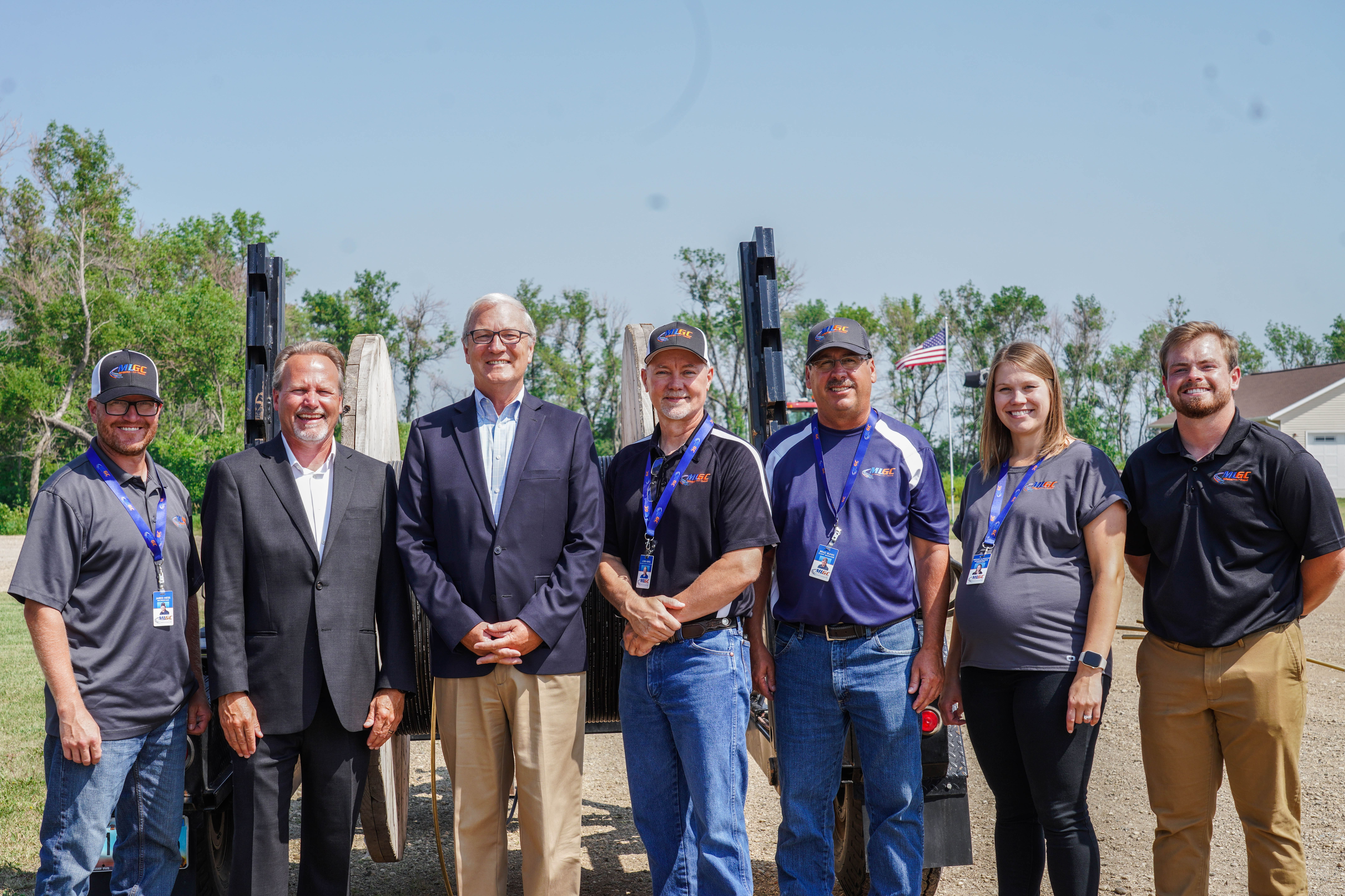 groundbreaking ceremony near Casselton, hosted by Halstad Telephone Company, MLGC, Polar Communications, Red River Communications, and BEK Communications Cooperative